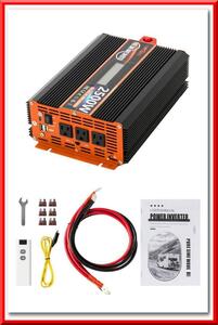 【新品即決】正弦波 インバーター 定格2500W 最大5000W DC12V（直流）AC100V（交流）変換 LED液晶 コンセント2口 USBポート2口 Type-c(30W)