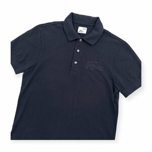 LACOSTE ラコステ VINTAGE WASHED ヴィンテージウォッシュ デカワニ 半袖ポロシャツ サイズ 3 /ネイビー/ファブリカ