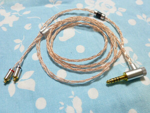 切り込み入り MMCX 古河 PCOCC 八芯 ブレイド編み込み 4.4mm5極 L字 (IEM 2pin 対応可) JVC FD01 FD02 FX1100 Fiio M15 Cayin N8 R2R2000