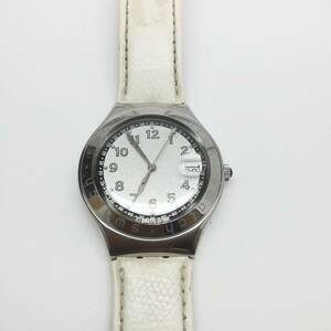 SWATCH IRONY アイロニー 白革/メンズ腕時計/電池交換済み