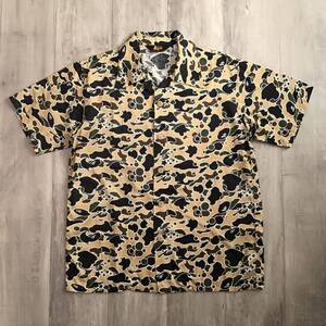 ★初期★ STA camo アロハシャツ Sサイズ a bathing ape BAPE 半袖シャツ エイプ ベイプ アベイシングエイプ 迷彩 psyche サイケ NIGO y495