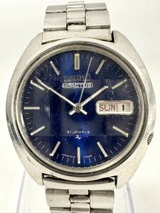 【6M5】 1円スタート SEIKO 5 ACTUS 21JEWELS / 7019-7210 セイコー アクタス 稼働品 青色文字盤 自動巻き デイデイト メンズ 腕時計 