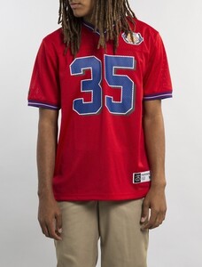 ステューシー STUSSY フットボールシャツ ストリート メッシュジャージ メンズ MENS 114805 35 FOOTBALL MESH JERSEY RED M