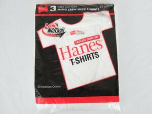 【直接引取不可】K. Hanes/ヘインズ 赤ラベル Tシャツ 3枚パックサイズ XXL(50-52) コットン100％ 1995年 未開封品