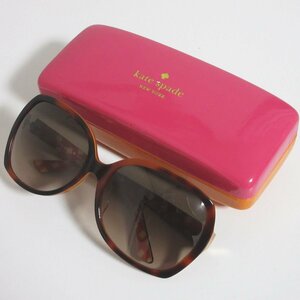 美品 Kate Spade ケイトスペード サングラス アイウェア HALSEY/F/S 60□16 125 ブラウン ◆