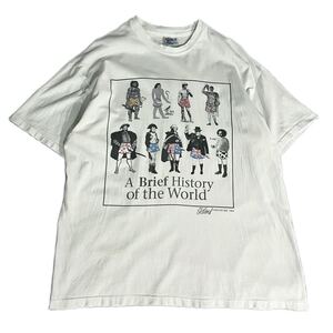 90s USA製 Vintage Art Tee A Brief History アート 映画 ムービー 企業 偉人 エロ パンク ヴィンテージ ビンテージ Tシャツ hanes beefy