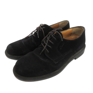 クラークス clarks ビジネスシューズ プレーントゥ スエード 7.5 25.5cm 黒 ブラック /YK6 ■GY11 メンズ