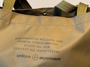 uniform experiment UE TOTE BAG OLIVEトートバッグ ユニフォームエクスペリメント SOPHNET ソフネット FRAGMENT