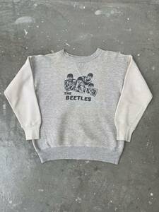 超希少！USA購入！50s 60s BEATLES ビートルズ スウェットシャツ ２トーン 前V sweat shirts 大きいサイズ