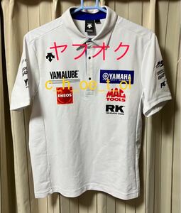 デサント製 正規品 デサント ヤマハ ファクトリー レーシング ポロシャツ DESCENTE YAMAHA FACTORY RACING サイズL YZR-M1