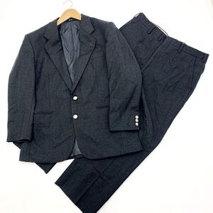 ダックス DAKS ダークグレー ウール スーツ 上下セットアップ 【サイズ 胸囲96腹囲86身長170cm】冠婚葬祭 ビジネス 二つ釦■A181