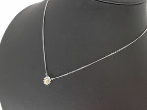 プラチナ ネックレス 天然 クリソベリルキャッツアイ 0.47ｃｔ ダイヤモンド 0.2ｃｔ Pt850 4.46g 40ｃｍ ソーティング付◆3105/高林店 ＫT