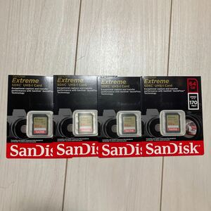 SanDisk Extreme SDXC UHS-l Card 64GB 4枚セット