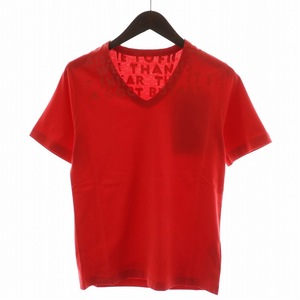 未使用品 メゾンマルジェラ Maison Margiela 2021年製 AIDS Tシャツ カットソー 半袖 ロゴ S 赤 レッド S50GJ0021