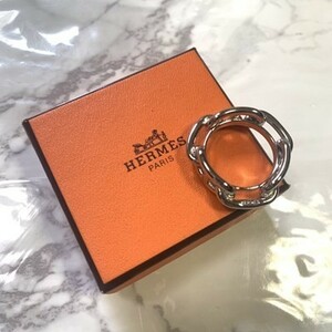 【1品限り】 エルメス スカーフリング シルバー 箱付き HERMES #B294