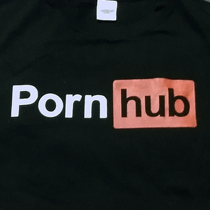 送料込 【PORN HUB】ポルノハブ / ロゴ / ブラック★選べる5サイズ/S M L XL 2XL/ヘビーウェイト 5.6オンス