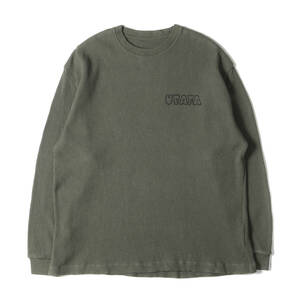 UNIFORM EXPERIMENT Tシャツ サイズ:4 24SS ワッフル バギー ロングスリーブ Tシャツ (UEAFA WAFFLE L/S BAGGY TEE) カーキ