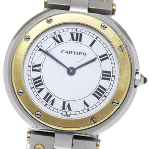 訳あり カルティエ CARTIER サントスラウンド LM コンビ クォーツ メンズ _845419