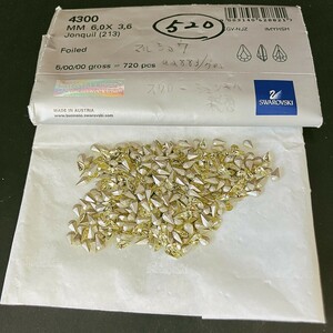 ☆ほぼ未使用 SWAROVSKI スワロフスキー ヴィンテージ ルース 4300 Jonquil ジョンクイル 6×3.6MM 5GROSS 裸石 R-30