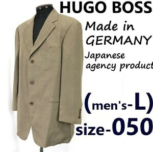 ドイツ製★ヒューゴボス/HUGO BOSS★麻65％混/テーラードジャケット/ブレザー【50/メンズL/ベージュ系】総裏地/日本正規代理店タグ◆pBH428