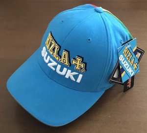 RIZLA SUZUKI キャップ Loris Capirossi 青 チーム スズキ エクスター Moto GP 刺繍 CAP オートバイ Bike モーター スポーツ 好きに も