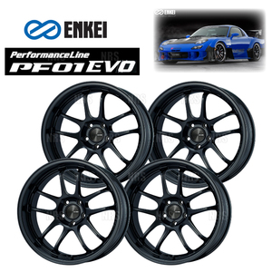 ENKEI エンケイ PF01EVO (MBK マットブラック/リアフェイス) 9.5J x 18インチ +22 PCD114.3 5穴 4本セット (PF01EVO-E007-MBK-4S