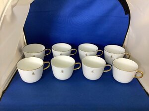 ○●○大倉陶園　イニシャル　モーニングカップ8客セット(現状品)○●○