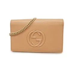 グッチ(Gucci) グッチ ショルダーウォレット ソーホー 598211 レザー ベージュ シャンパンレディース