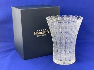 ⑫ BOHEMIA クリスタル花瓶/フラワーベース 製造時の気泡等有/B品 未使用品 ACB