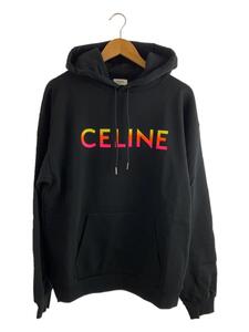 CELINE◆22AW/Gradation Logo Pullover Parka/パーカー/L/コットン/BLK