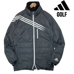 1円〜 美品 (O/XG) adidas GOLF アディダス ゴルフ ダウン90% 衿フリース 2way ダウンジャケット