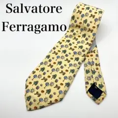 ✨極美品✨Ferragamo メンズ ネクタイ シルク100% フェラガモ