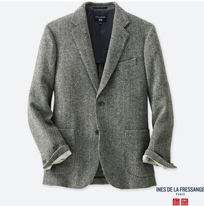 UNIQLO イネスコラボ（メンズ）ツイードジャケット L Dark Gray 新品未使用タグ付き レア