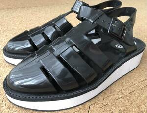 新品 ジュジュ JUJU ラバー サンダル ジェリーサンダル イギリス発　　JUJU JELLY SANDAL 未使用品 ブラック×ホワイト 柳5596