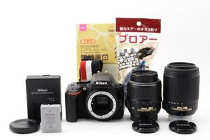 ☆１円出品～　Nikon D5600 ダブルズームキット　ニコン　一眼レフカメラ　標準レンズ　望遠レンズ 美品　初心者セット　【J32】