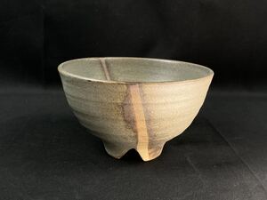 【福蔵】茶碗 備前焼？在銘 茶道具 径13.7cm