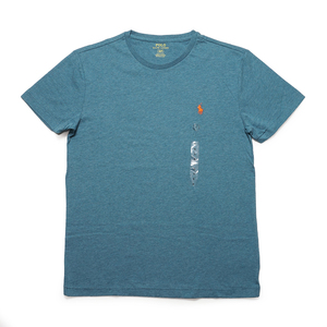 新品 ラルフローレン ポニー ロゴ Tシャツ S ワンポイント 霜降り ブルー ポロ エメラルド