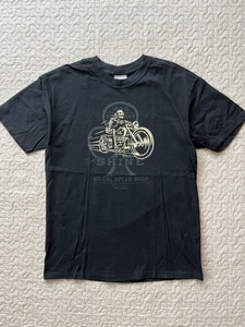 美品★SO-CAL/ソーキャル ホットロッド SHINE BIKE スカル 両面プリント Tシャツ 黒 M