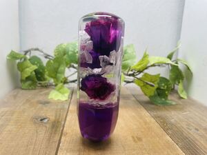 水中花シフトノブ　薔薇と紫陽花　紫