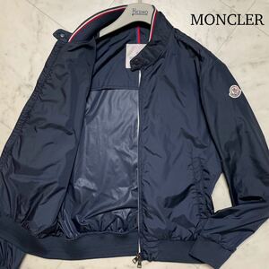 未使用級☆ MONCLER モンクレール MIROIR GIUBBOTTO ナイロンジャケット Wジップ ブルゾン Mサイズ ロゴワッペン 高級感◎ ネイビー メンズ