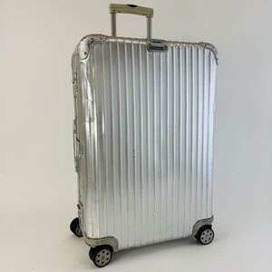 【廃盤】青ロゴ RIMOWA リモワ TOPAS トパーズ 82L 4輪 TSAロック チェックインL アルミ オリジナル スーツケース キャリーバッグ シルバー