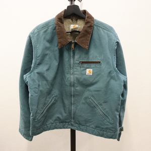 C100 2009年製ビンテージ carhartt カーハート デトロイトジャケット■00s 表記Lサイズ レディース グリーン 緑 ダック 裏地ボア DTL 90s