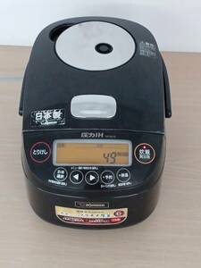 ★【BE-0499】ZOJIRUSHI　象印　NP-BJ10　2019年製　圧力IH炊飯ジャー　プラチナ厚釜　ブラック　5.5合炊き　通電確認済　簡易清掃済