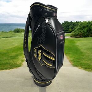 激レア 美品 BACK SPIN バックスピン　The Rolling Stones Gold Icon Tour Golf Bag キャディバッグ　(RS-BA02C102) ブラック　ゴールド