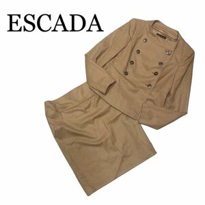 ESCADA エスカーダ　セットアップスカートスーツ フォーマル　ブラウン　ウール　S