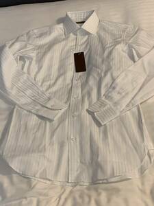 鎌倉シャツ　200番手　ワイシャツ　白地ストライプ　未使用　37-81