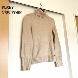 FOXEY NY フォクシー　エンジェルヘアコットンタートルネックセーター　ニット