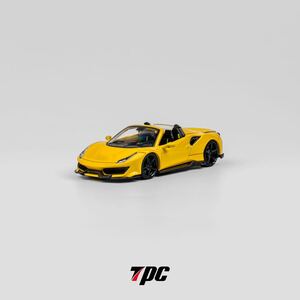 1/64 TPC フェラーリ Novitec 488 スパイダー ノビテック 黄色　黒内装