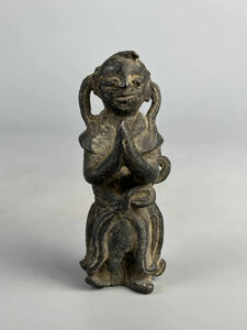 中国美術　明朝　明代　古銅製　童子像　人物像　人形　古物　唐物　15z0723-2