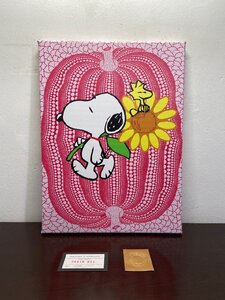 DEATH NYC 額付き 世界限定100枚 ポップアート SNOOPY スヌーピー かぼちゃ 草間彌生 ひまわり 現代アート 布製